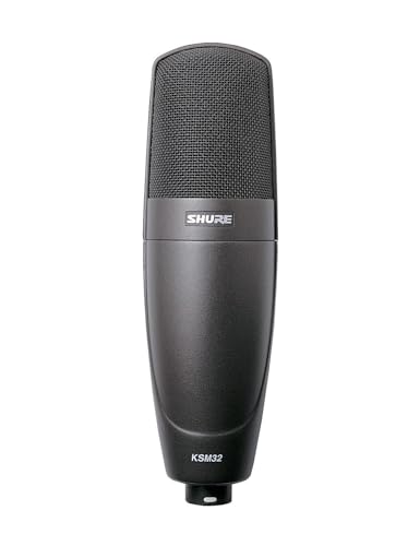 Shure KSM32 Cardioid Condenser Microphone - Embossed Single-Diaphragm Side-Address Mic with Extended Frequency Response for Highly Critical Studio Recording and Live Sound Productions - Charcoal