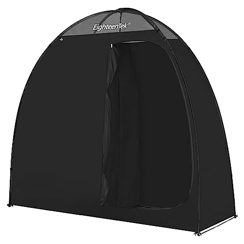 EighteenTek Camping Shower Tent Changing Room with Fixed Floor 2 Rooms and Doors Outdoor Pop Up Camping Toilet Portable Privacy Dressing Shelter with Carry Bag 83"x43"x80" (2 Rooms+1 Door)