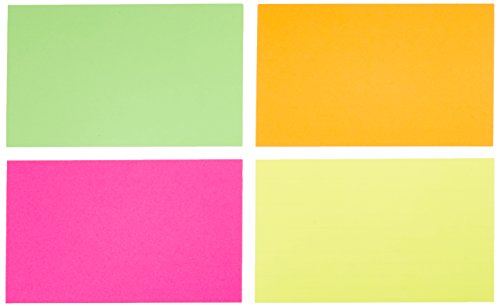 Amazon Basics Ruled Index Flash Cards, Assorted Neon Colored, 4x6 Inch, 300-Count