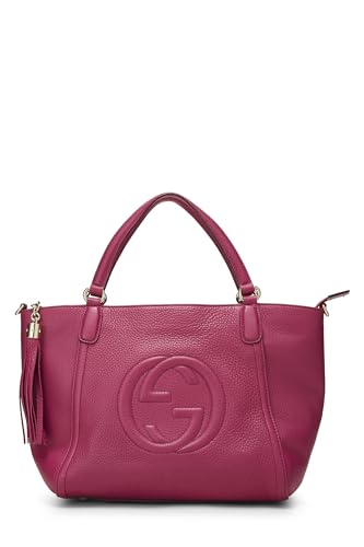 Gucci, Pre-Loved Purple Grained Leather Soho Top Handle Bag, Purple