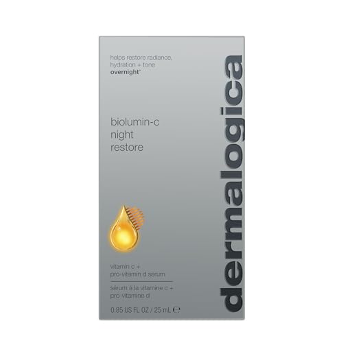 Dermalogica BioLumin-C Night Restore Vitamin C Serum for face, Overnight Skin Hydration and Barrier Repair Serum, 0.85 fl oz