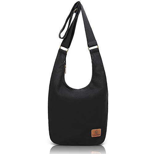 Women's large capacity Hippie Crossbody Bag Top Zip Large Size Canvas Sling Bag Jacquard cloth Handmade Bags (Denim Green)