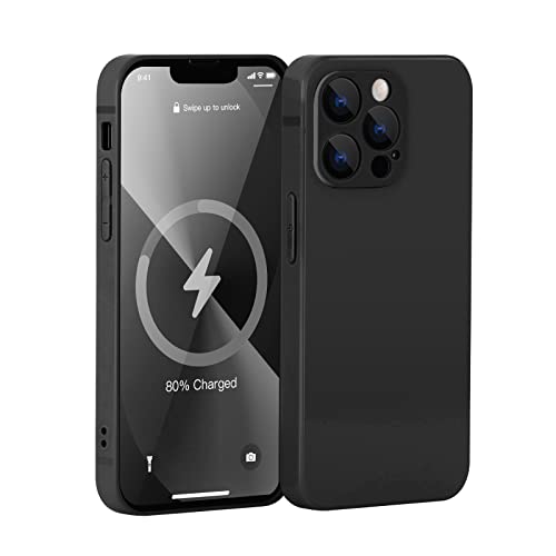 Noyre Silicone Case Compatible with iPhone 11 Pro Max Case 6.5 inches, Liquid Silicone Full Body Thickening Design Phone Case (with Microfiber Lining) for 11 Pro Max 2019 (Black)