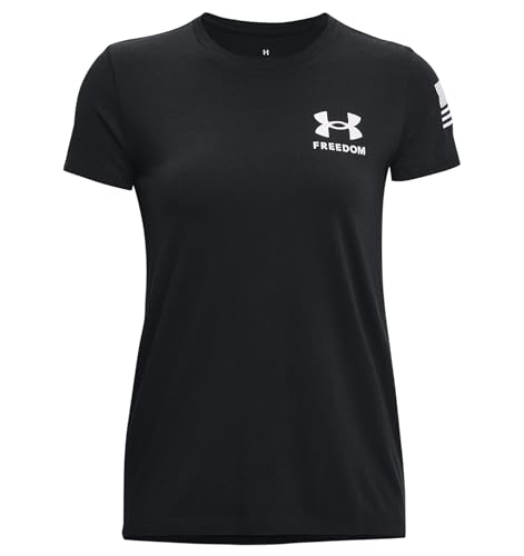 Under Armour Womens New Freedom Banner T-Shirt, Baroque Green (310)/Pink Clay, Small