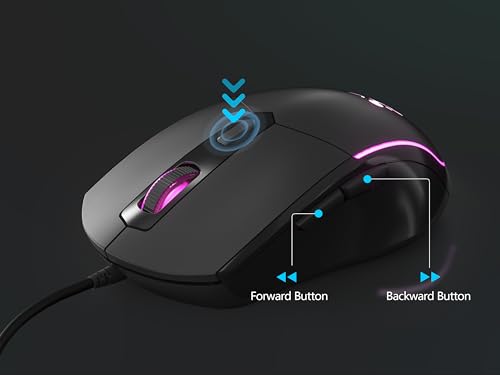 Typewriter Mechanical Gaming Keyboard and Mouse, Metal Panel Retro Keyboard with Round Keycap Blue Switch, RGB Backlit 104 Keys Anti-Ghost Wired Keyboard Mouse and Pad Combo for PC Laptop Mac Gamer