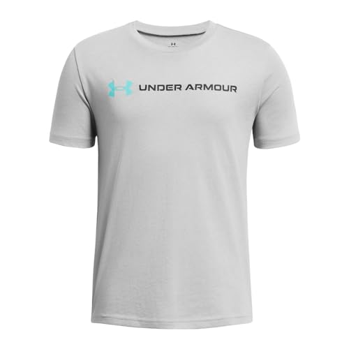 Under Armour Boys Team Issue Wordmark Short Sleeve, (001) Black Medium Heather / / White, Small