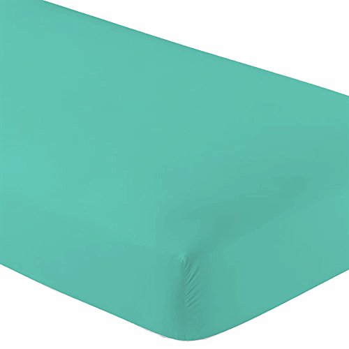 Fitted Hospital Bed Sheet, Twin Extra-Long 36"X80"X10" Soft and Comfy 100% Cotton Twin XL by Crescent Bedding (Twin XL, Aqua)