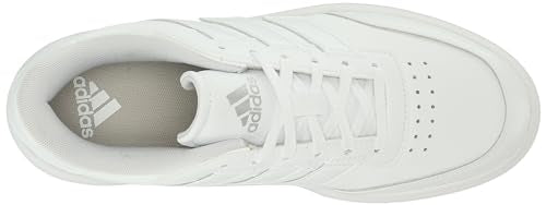 adidas Women's Courtblock Sneaker, White/Black/Silver Metallic, 11