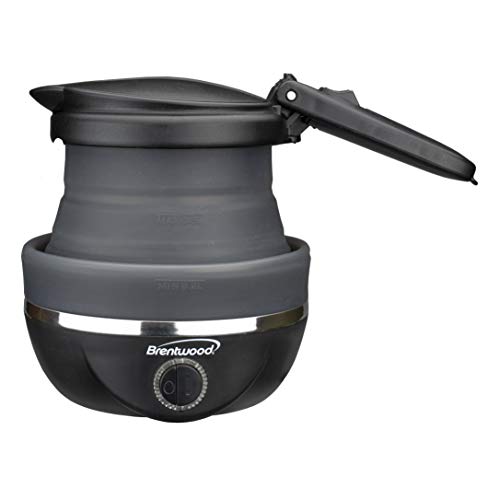 Brentwood KT-1508BL Dual Voltage 120/220 Volt Collapsible-Travel Kettle, 0.8 Liter, Blue