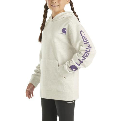 Carhartt Girls' Hoodie Fleece Pullover Sweatshirt, Gulf Blue