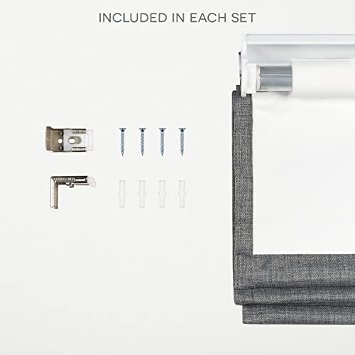 Exclusive Home Ricardo Total Blackout Roman Shade, 23"x64", Black