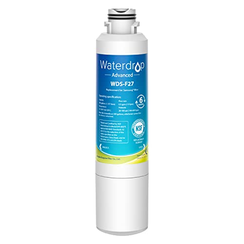 Waterdrop DA29-00020B 𝐍𝐒𝐅 𝟓𝟑&𝟒𝟐 𝐂𝐞𝐫𝐭𝐢𝐟𝐢𝐞𝐝 Refrigerator Water Filter, Replacement for Samsung HAF-CIN/EXP, DA29-00020B-1, RF263BEAESR, (Package May Vary)