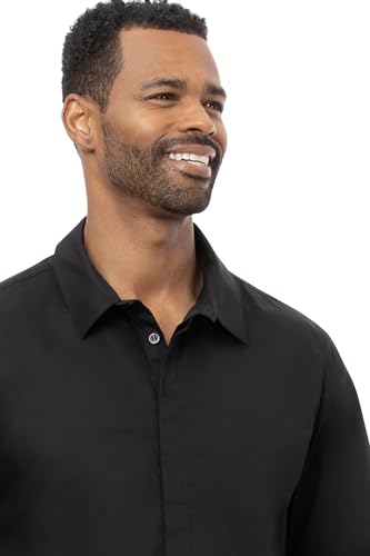 Chef Works Men's Premium Formal Dress Shirt, Black