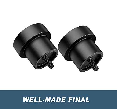 Briofox Black Curtain Rods for Windows 28 To 48 Inch-1 Inch Heavy Duty Adjustable Curtain Rod With Modern Decortive End Cap Finials WIth Brackets【NOT TENSION ROD】
