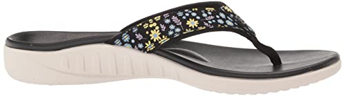 Spenco womens Yumi Nuevo Floral Flip Flop, White, 9.5 Wide US