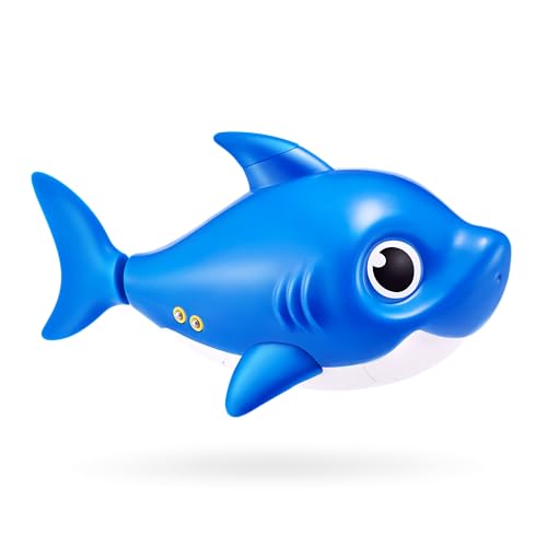 Robo Alive Junior Baby Shark New Silicon Fins Version Singing and Swimming Daddy Shark (Blue) by ZURU