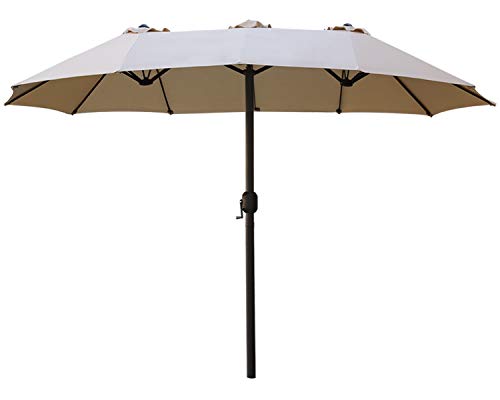 ABCCANOPY 15FT Double-Sided Aluminum Table Patio Umbrella Garden Large Umbrella,Swimming Pool 12+Colors,Burgundy