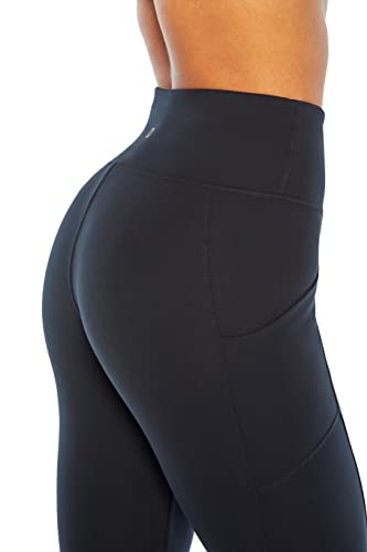 Balance Collection Womens Standard Crescent Tummy Control Pocket Legging, Black Small