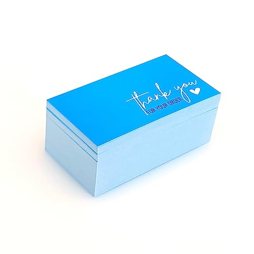 RXBC2011 Thank you for your order card Thank you cards Package Insert for online business Pack of 100 Blue