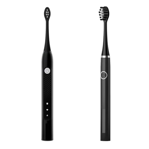 Replacement Toothbrush Heads Compatible with Gleem Electric Toothbrush, W Shape Design Planted with Nylon Bristle (Black)