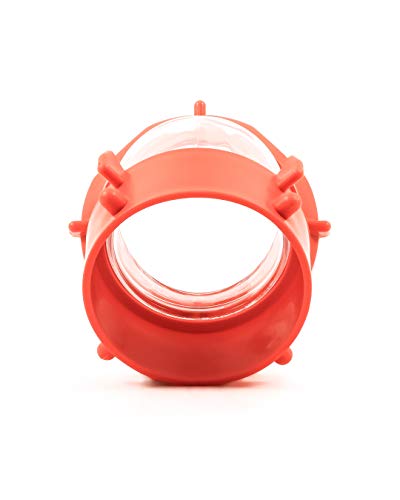 Camco RhinoFLEX Clear 45-Degree Camper/RV Sewer Hose Swivel Fitting - Features a Swivel Lug Fitting & a 4-Prong Bayonet Fitting - Made of Heavy-Duty Resin (39847)