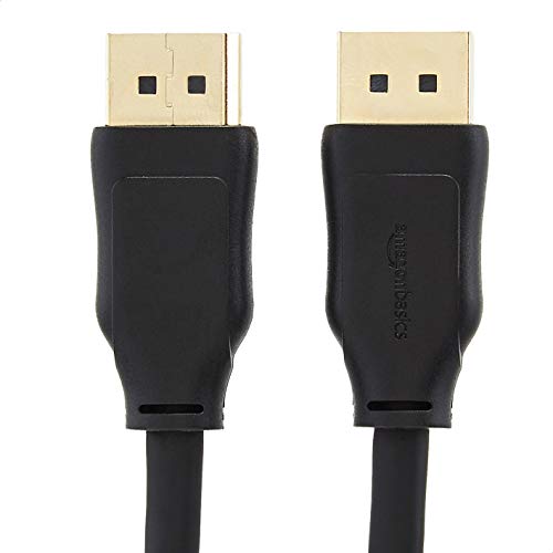 Amazon Basics DisplayPort 1.4 Cable, 32.4Gbps High-Speed, 8K@60Hz, 4K@120Hz, Dynamic HDR and 3D, Gold-Plated Plugs, 3 Foot, Black