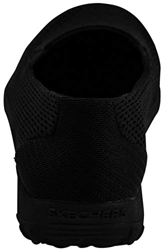 Skechers Women's Reggae Fest Willows Flat, Black/Black Mesh, 9 M US