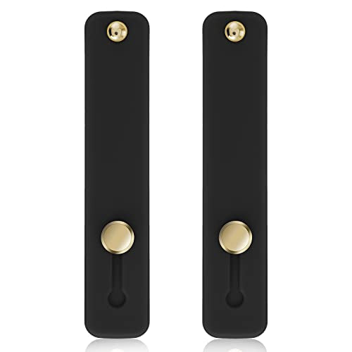 WLLHYF 2Pcs Phone Loop Finger Holder, Silicone Phone Grip Phone Finger Strap Stand Universal Portable Finger Kickstand for Most Smartphones (2pcs-Black)