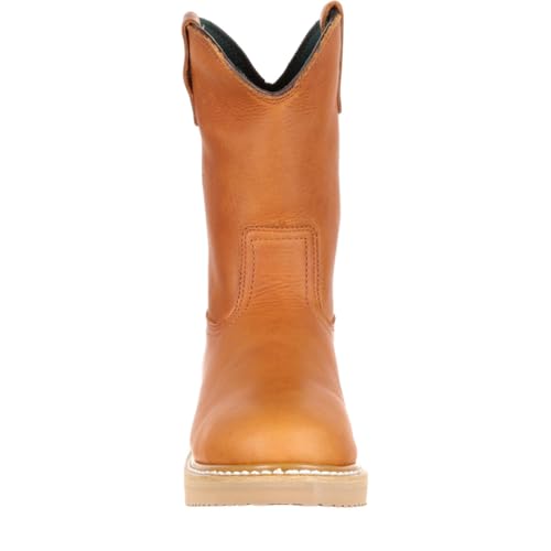 GEORGIA BOOT Wedge Steel Toe Pull On Work Boot, Barracuda Gold, Size 10(W)