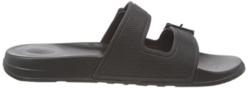 Fitflop Women's Slide Flat Sandal, All Black, 6