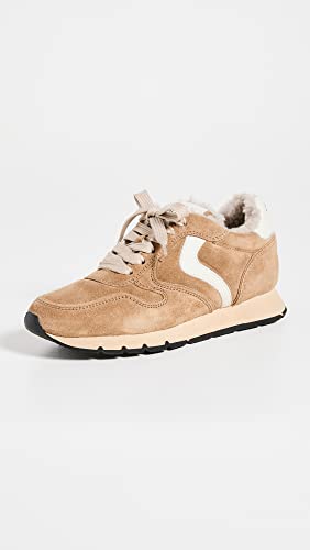VOILE BLANCHE Women's Julia Pump Shearling Trainers, Tobacco Ice, Tan, 5 Medium US