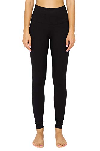 Leggings Depot Womens ActiveFlex 5" Waistband High Waisted Active Leggings Pants (Navy, Medium)