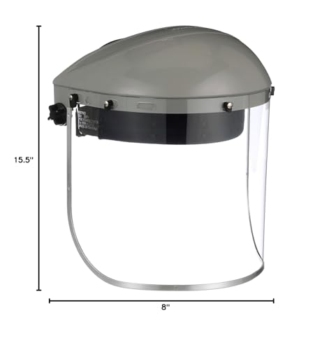 Sellstrom Advantage Face Shield - Lightweight Mask with Crown & Ratchet Headgear, for Work, Grinding, Cutting - ANSI Z87.1 - Clear Uncoated Polycarbonate Window