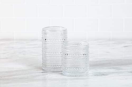 Fortessa Orbetto Outdoor Hobnail Plastic Drinkware Collection, DOF Beverage Cocktail Glass 4 Pack, 10.5 Ounce, Clear