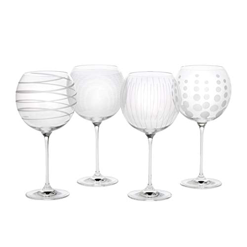 Mikasa Cheers Balloon Goblet Wine Glass, 24.5-Ounce, Set of 4, Transparent