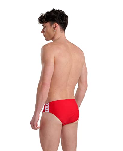 ARENA Men's Standard Feel Icons Solid Swim Briefs, Red, 28