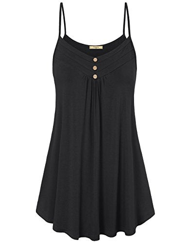 Viracy Cute Tank Tops for Women, Dressy Tops for Women Summer Clothes Comfy Relaxed Fit Camisoles Night Out Wear Strappy Cami Shirts Flowy Flattering Tunic Dress Juniors Work Office Apparel Red Large