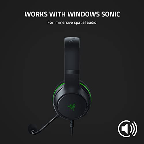 Razer Kaira X Wired Headset for Xbox Series X|S, Xbox One, PC, Mac & Mobile Devices: Triforce 50mm Drivers - HyperClear Cardioid Mic - Flowknit Memory Foam Ear Cushions - On-Headset Controls - Black