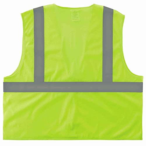 Ergodyne - 20975 GloWear 8205HL Reflective Safety Vest, High Visibility Lime Mesh, Type R Class 2, Hook & Loop Closure, Large/ X-Large