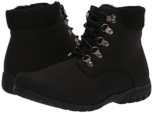 Propét Women's Dani Ankle Lace Snow Boot, Black, 7 Wide