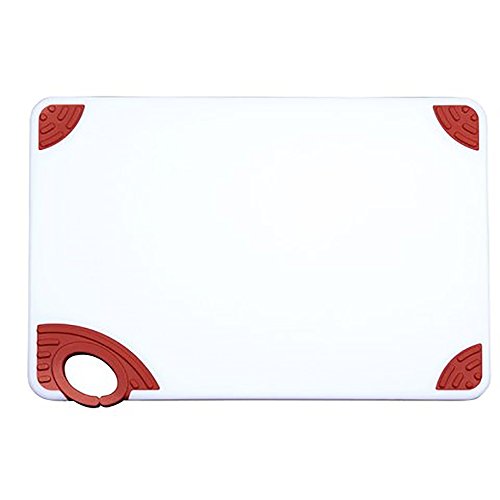 Winco CBN-1520BN, 15x20x1/2" Rectangular Cutting Board with Brown Rubber Grip Hook, Plastic Chopping Board (Brown)