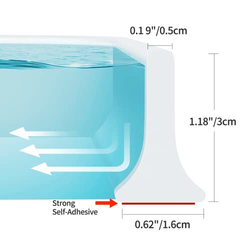 79 Inch shower Water Dam Guard Collapsible Threshold Dam, Retention System and Keeps Inside Dry Wet Separation Suitable for Bathroom Kitchen