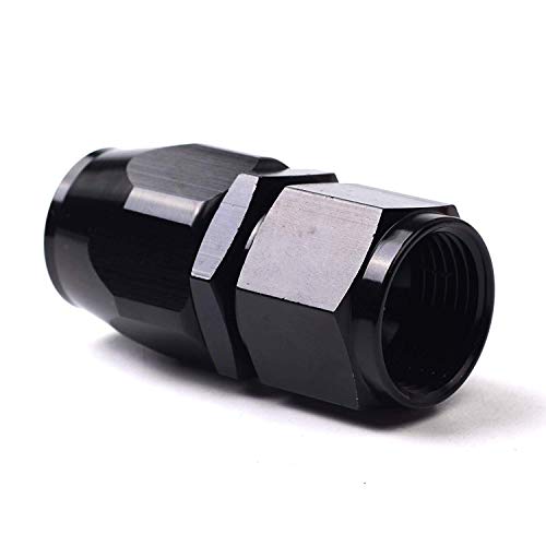 BLACKHORSE-RACING 10Ft 6 an AN6 Nylon and Stainless Steel Braidied Oil Gas Fuel Hose Fuel Line + 6pcs 6an Hose Fitting Kit Black