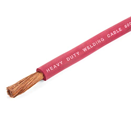 EWCS 2 Gauge Premium Extra Flexible Welding Cable 600 Volt - Red - 15 Feet - Made in The USA