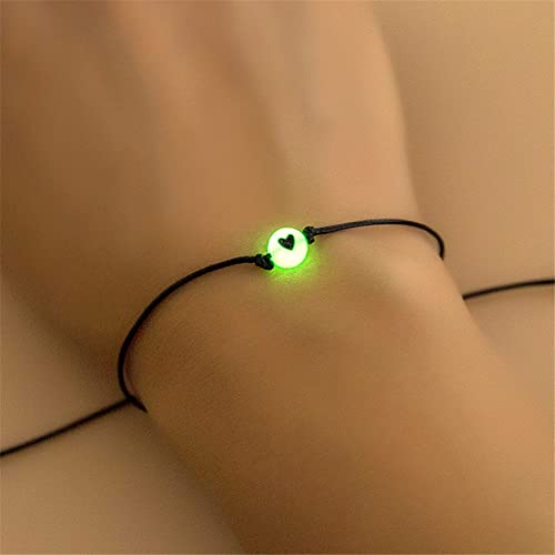 Pinky Promise Bracelet for Women Men Lucky Bead Love Heart Couple Bracelets Friendship BFF Glow in the Dark Jewelry