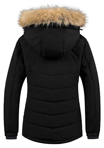 Pursky Ski Jacket Women Plus Size Winter Coats Waterproof Windproof Print Fully Taped Seams Snow Coat Warm Windbreaker Star M