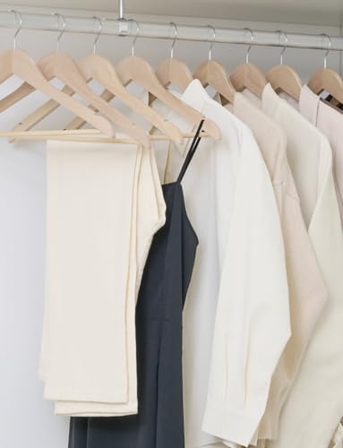 StorageWorks Coat Hanger, Lotus Wood Hanger, Wooden Clothes Hangers, Natural Wood Hangers for Shirts, Jackets, Pants, Coats, Suits, Sweaters, 10 Pack
