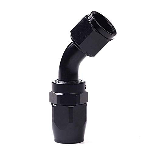 BLACKHORSE-RACING 10Ft 6 an AN6 Nylon and Stainless Steel Braidied Oil Gas Fuel Hose Fuel Line + 6pcs 6an Hose Fitting Kit Black