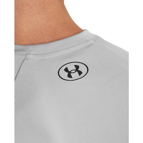 Under Armour Mens Tech Print Fill Short Sleeve, (011) Mod Gray / / Jet Gray, Medium