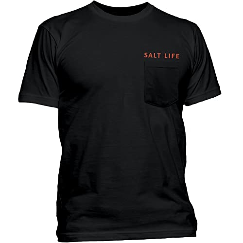 Salt Life Sailin Flag Short Sleeve Classic Fit Shirt, Black, Small